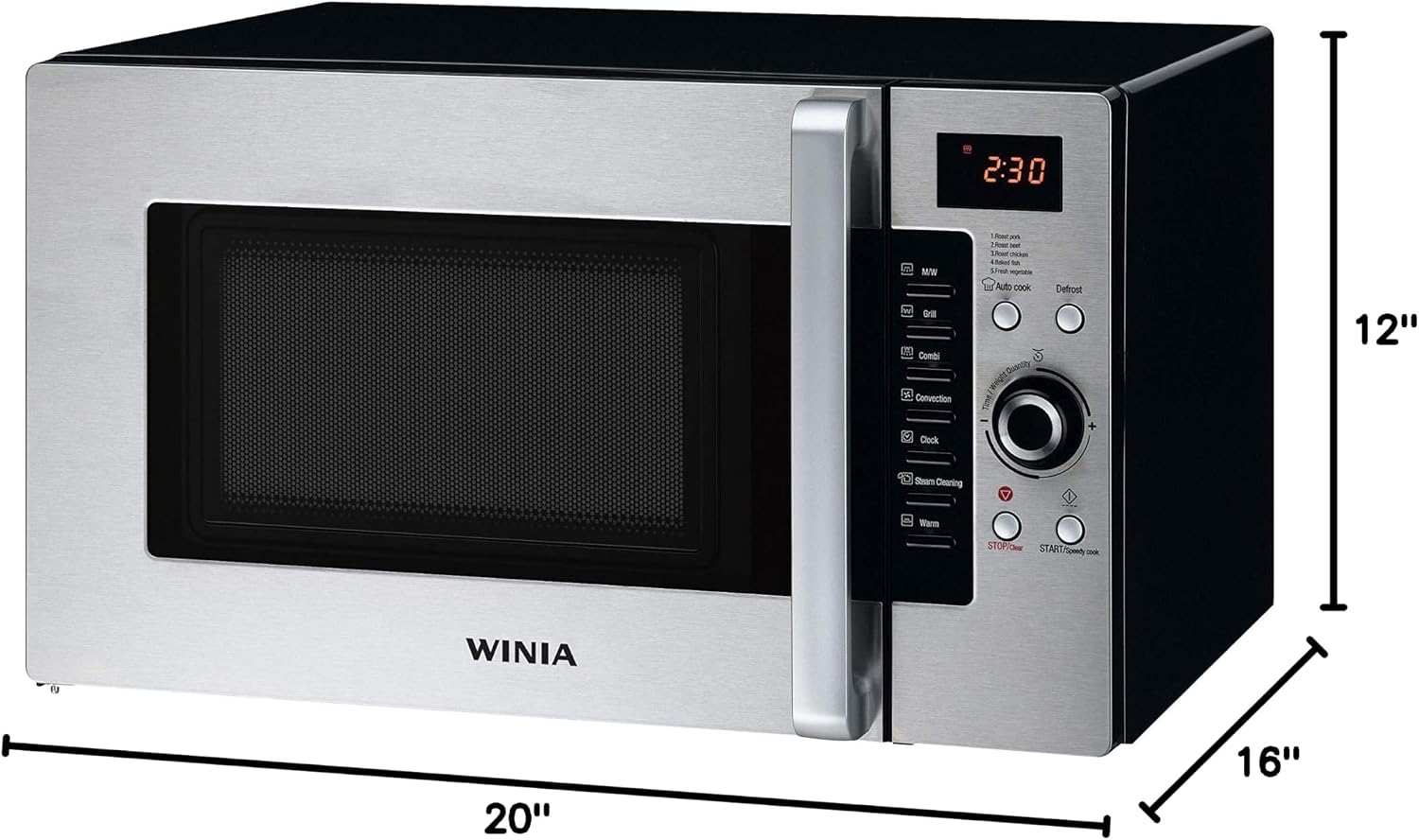 Daewoo KOC-9Q4DS Convection Microwave Oven dimensions