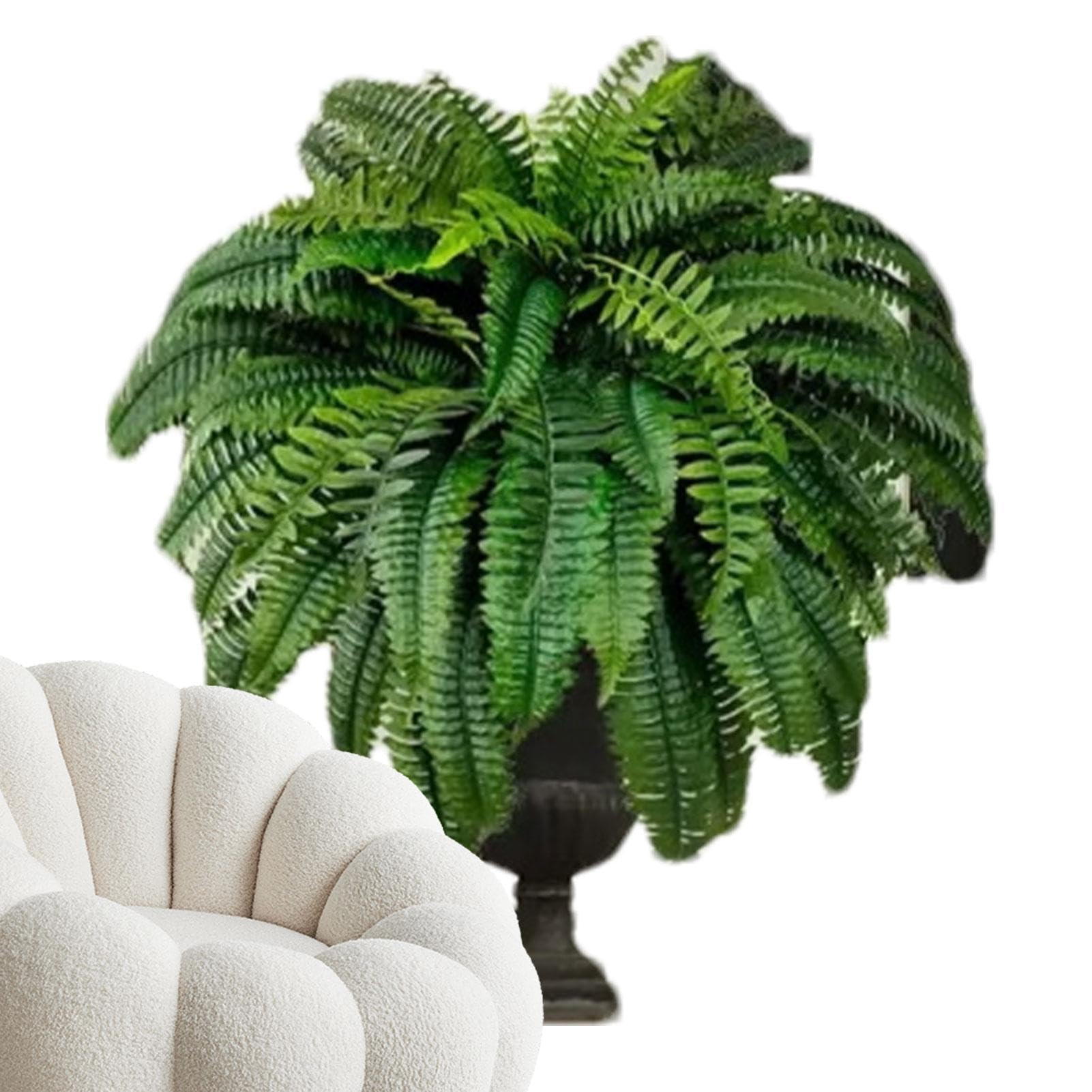Artificial Ferns - Realistic Ferns, Artificial Green Plants, Artificial Plants UV Resistant Artificial Plants, Shrubs for Garden, Porch, Window Box, Indoor and Outdoor Decoration