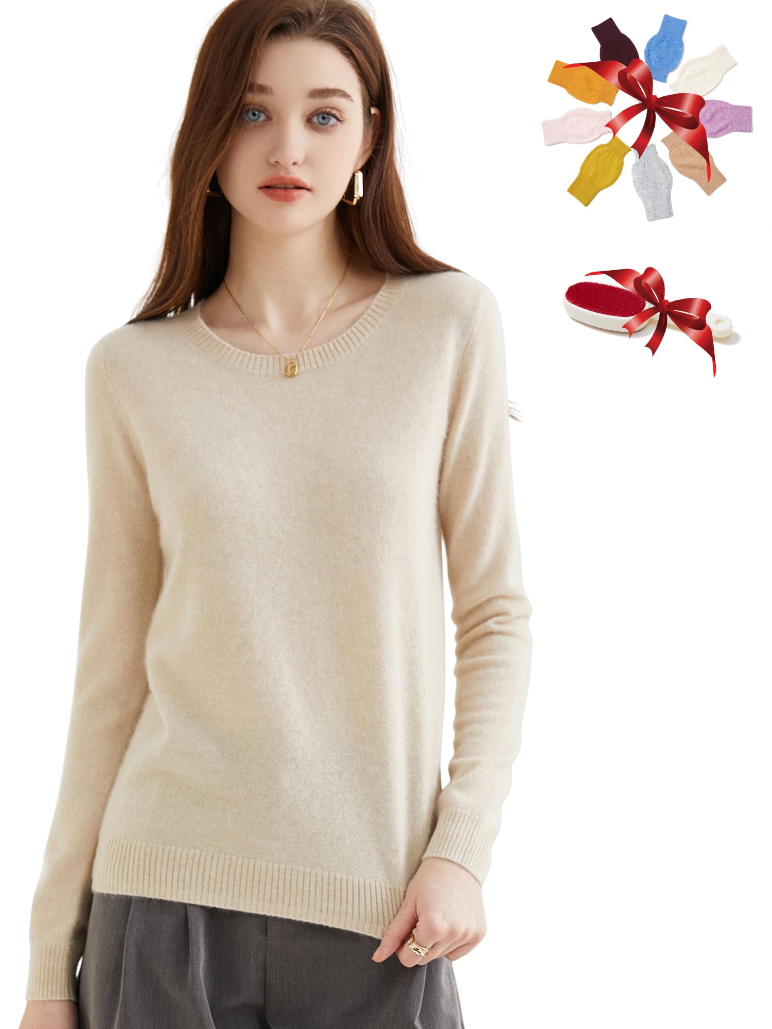 Chanyarn Damen Pullover 100% Reinem Kaschmir 2026 Herbst Winter Rundhalsausschnitt Super Warm Weich Leicht Langärmelig