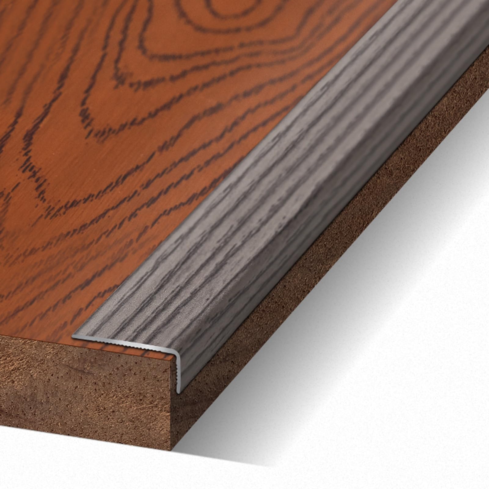 BBHW Metal Transition Strip L Molding, Wood Grain Flooring Edge Trim Strip, Tile to Vinyl Floor Covering Strip for Doorway Threshold, 2mm Wide (Color : Style E)