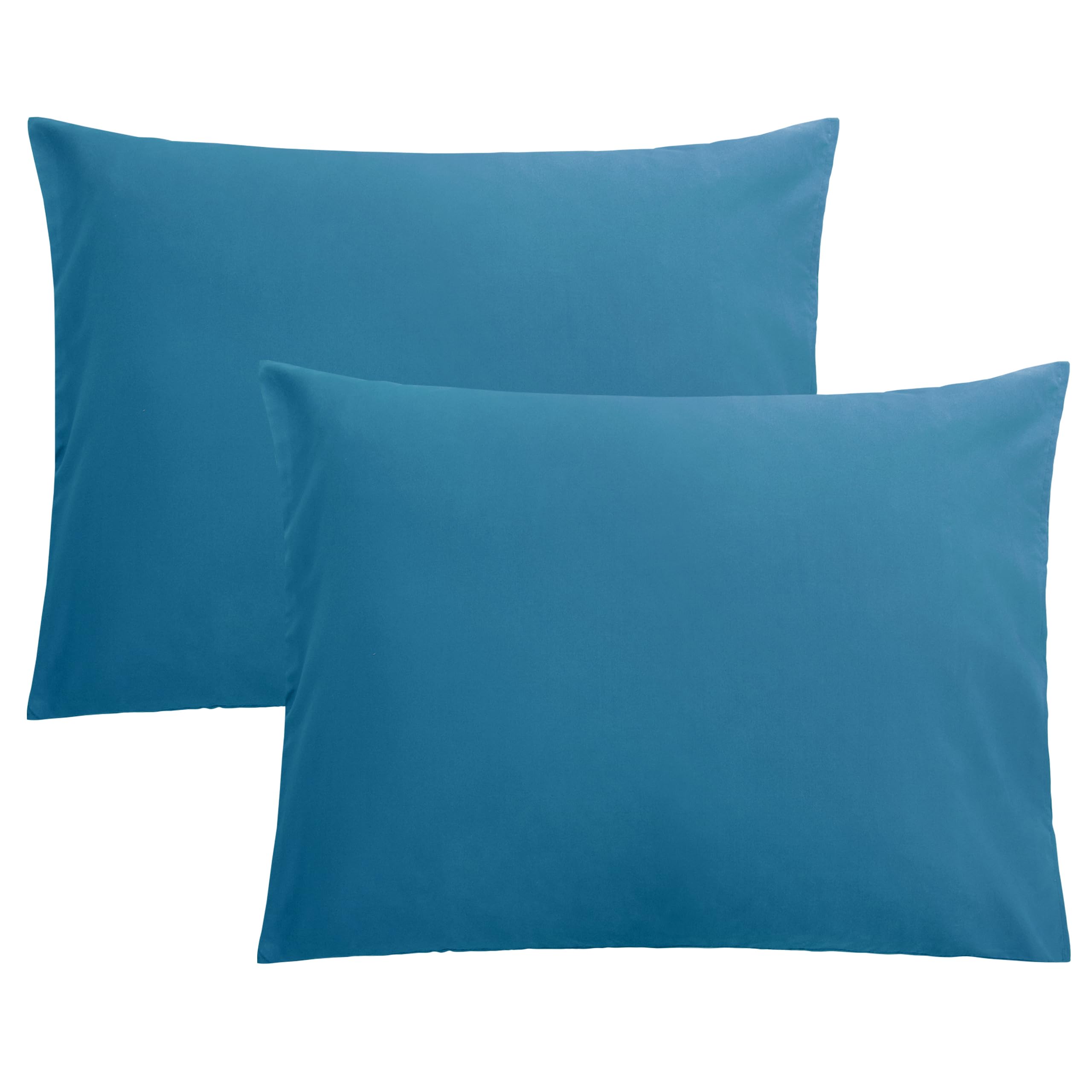 FLXXIE 2-Pack Microfiber Standard Pillow Cases, Envelope-Style, Teal