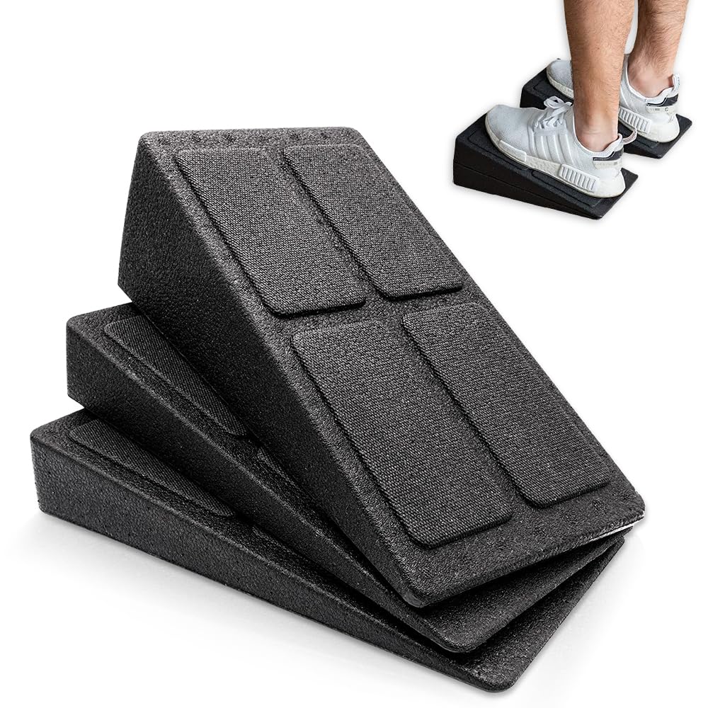 mizikuu Estensori per Polpacci, Set di 3 Slant Board Stretching Polpacci Regolabile barella per Polpaccio Stretch Board Squat Ramp per Piedi Muscoli Posteriori della Coscia Achille Gamba Esercizi