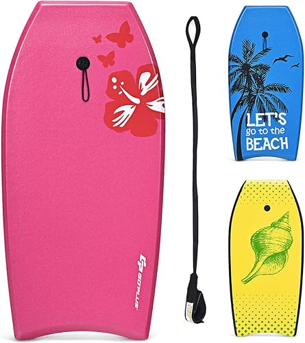 Miniatura 8 de Goplus Boogie Boards para playa tablero de cuerpo súper ligero de 37 a 41 pulgadas con núcleo EPS cubierta XPE parte inferior antideslizante de HDPE