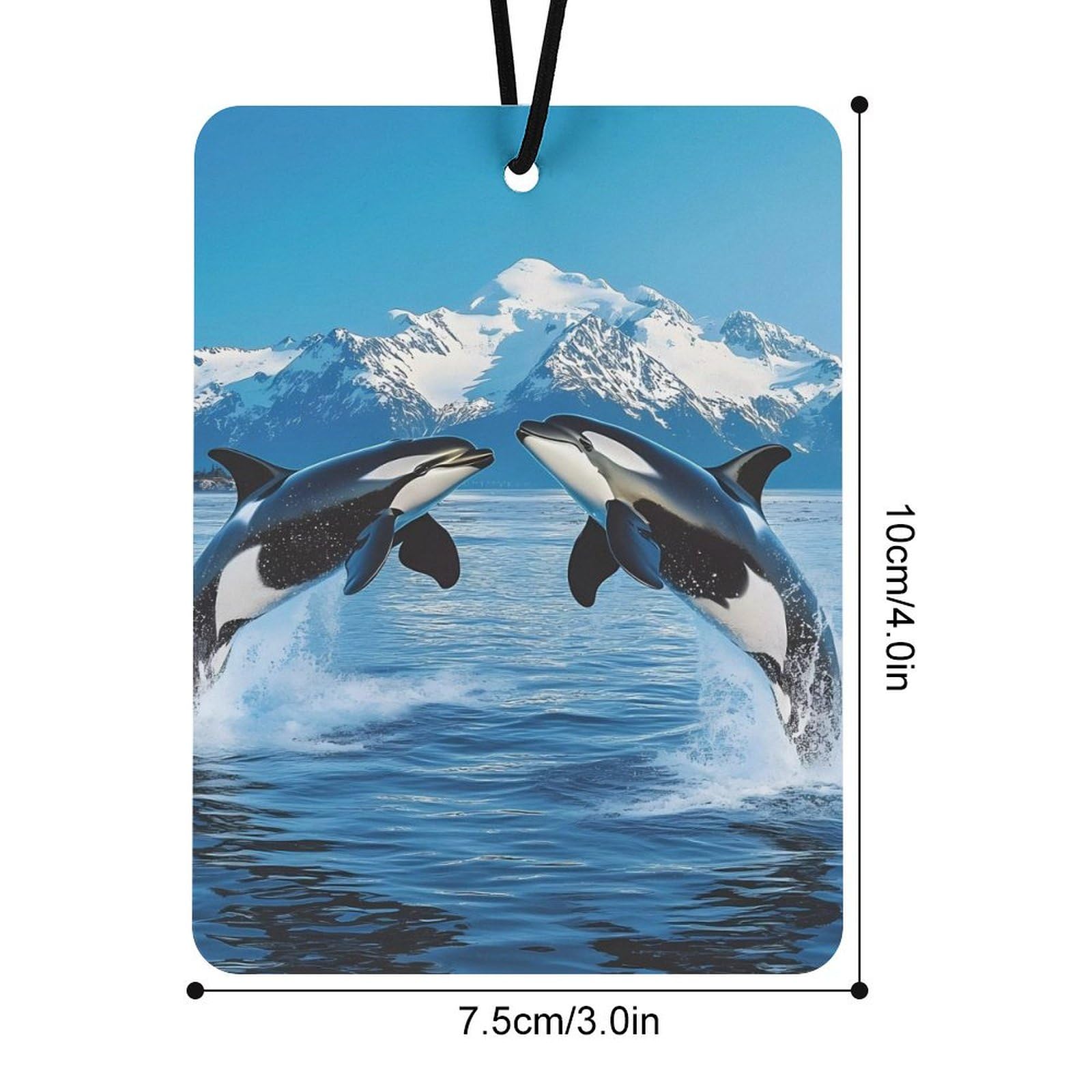 Animal Orcas Iceberg Car Air Freshener Hanging Aromatherapy Tablets for Car Accessories Square
