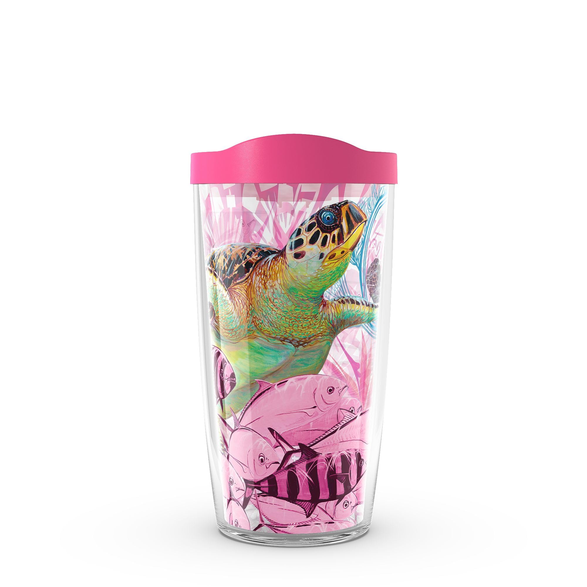 Tervis Guy Harvey Thermobecher, hergestellt in den USA, doppelwandig, isoliert, hält Getränke kalt und heiß, 473 ml, klassisch, Schildkröten für Brustkrebs
