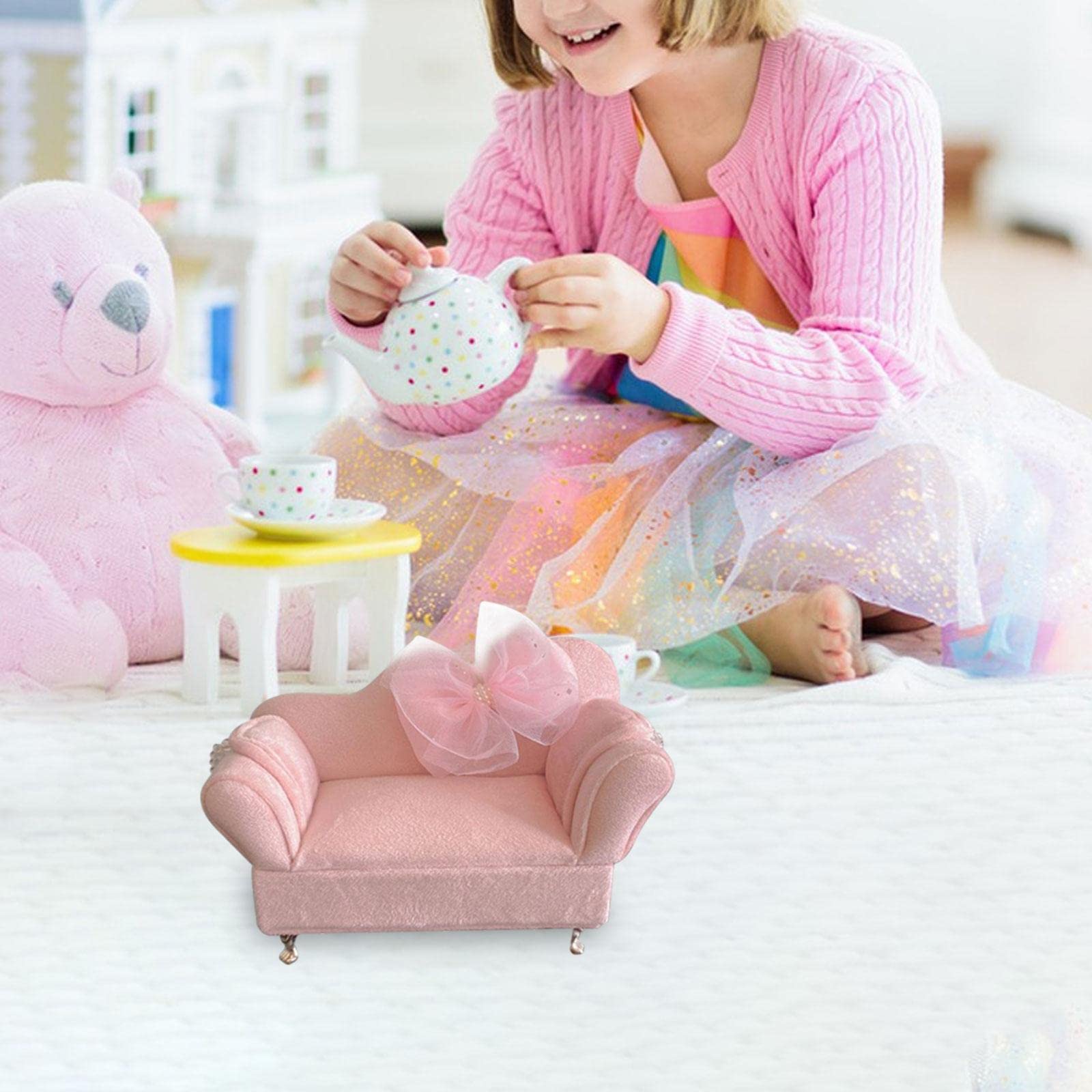 Amazon | PEWETE 1/12ドールハウスソファ、ミニチュア家具リビング