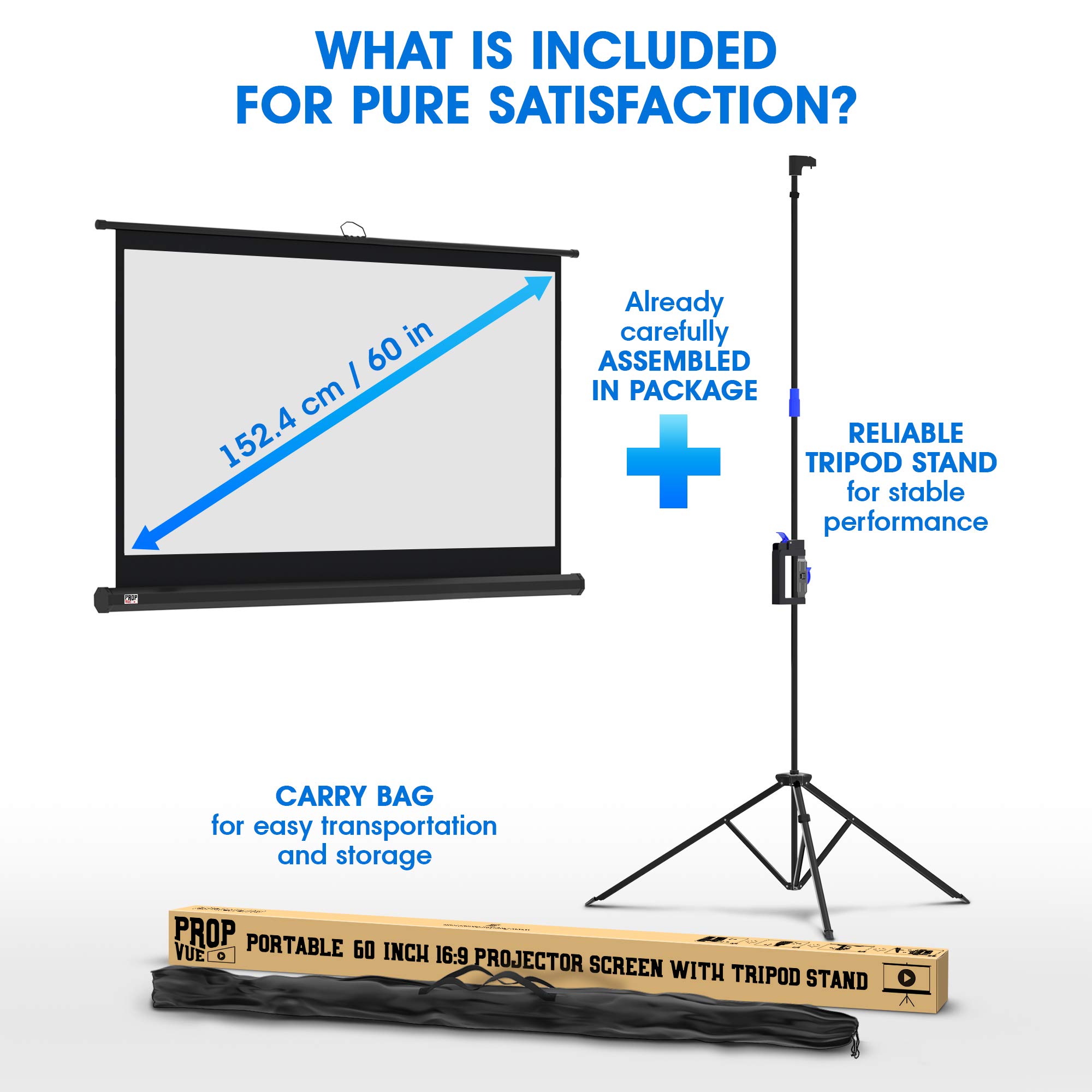 Buy PropVue Projector Screen with Stand 60 inch Indoor and Outdoor
