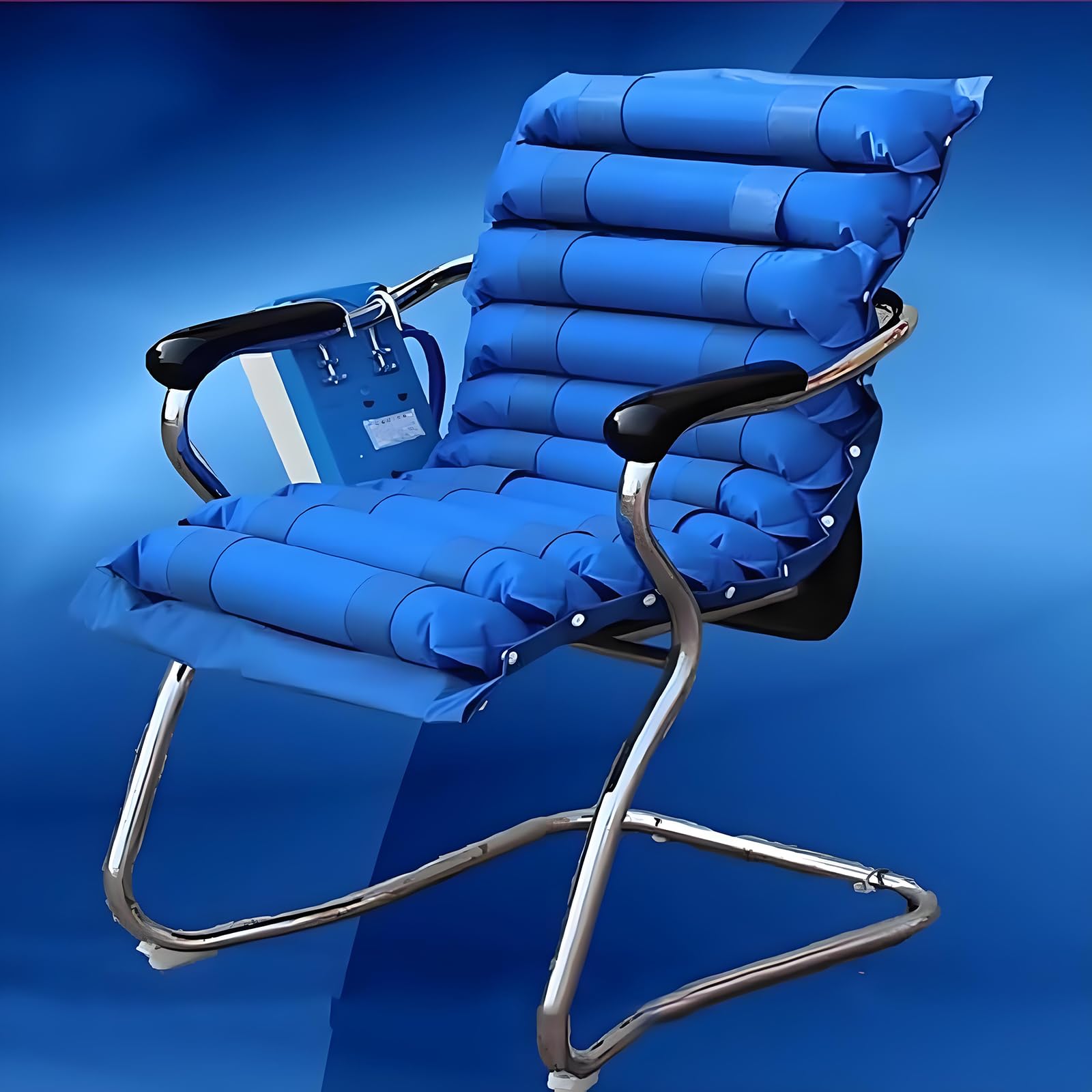 Cojín inflable para silla de ruedas con alivio de presión alternativo, bomba de aire silenciosa e intensidad ajustable para pacientes sedentarios