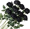 Veryhome 10 Pcs Flower Decoration Artificial Roses Silk Flowers Fake Single Stem Blooming Rose Bridal Bouqets For Wedding Home Birthday Party Arrangment Garden Decoration (Black)
