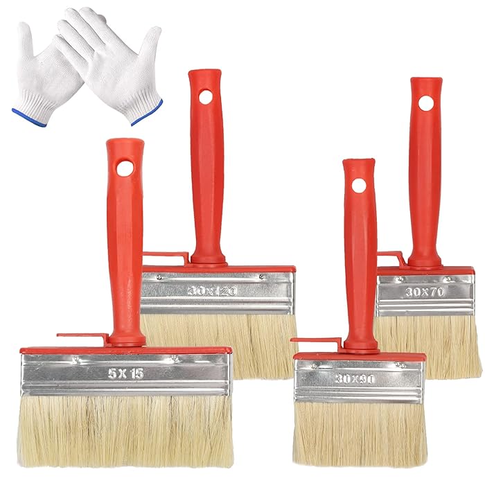 Buy HONMOK 4 Pack Fence Paint Brush Shed Brush Walls and Ceilings Paint