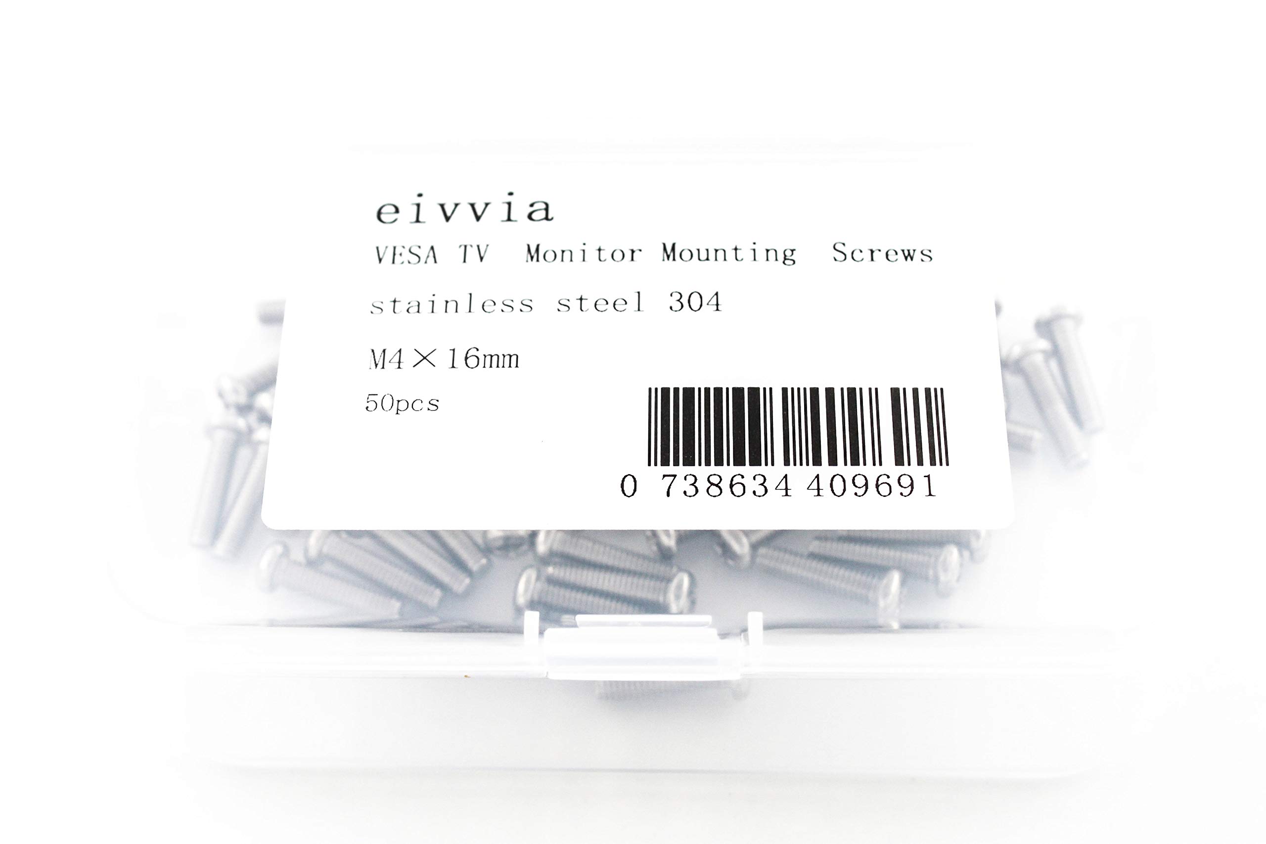 eivvia 50Pcs VESA TV Monitor Mounting Screws M4 x 16mm