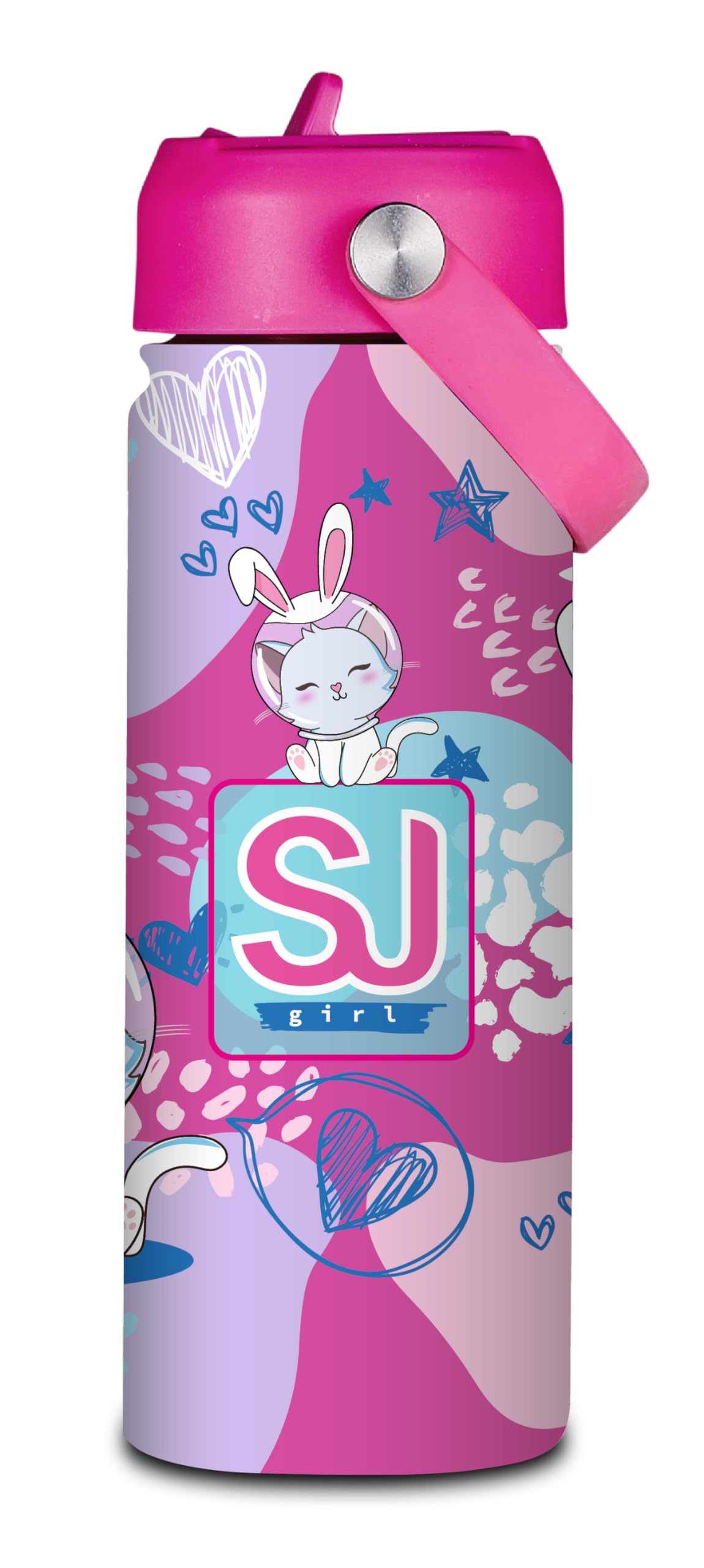 Gourde thermique 500 ml avec paille pour le sport et l'école
