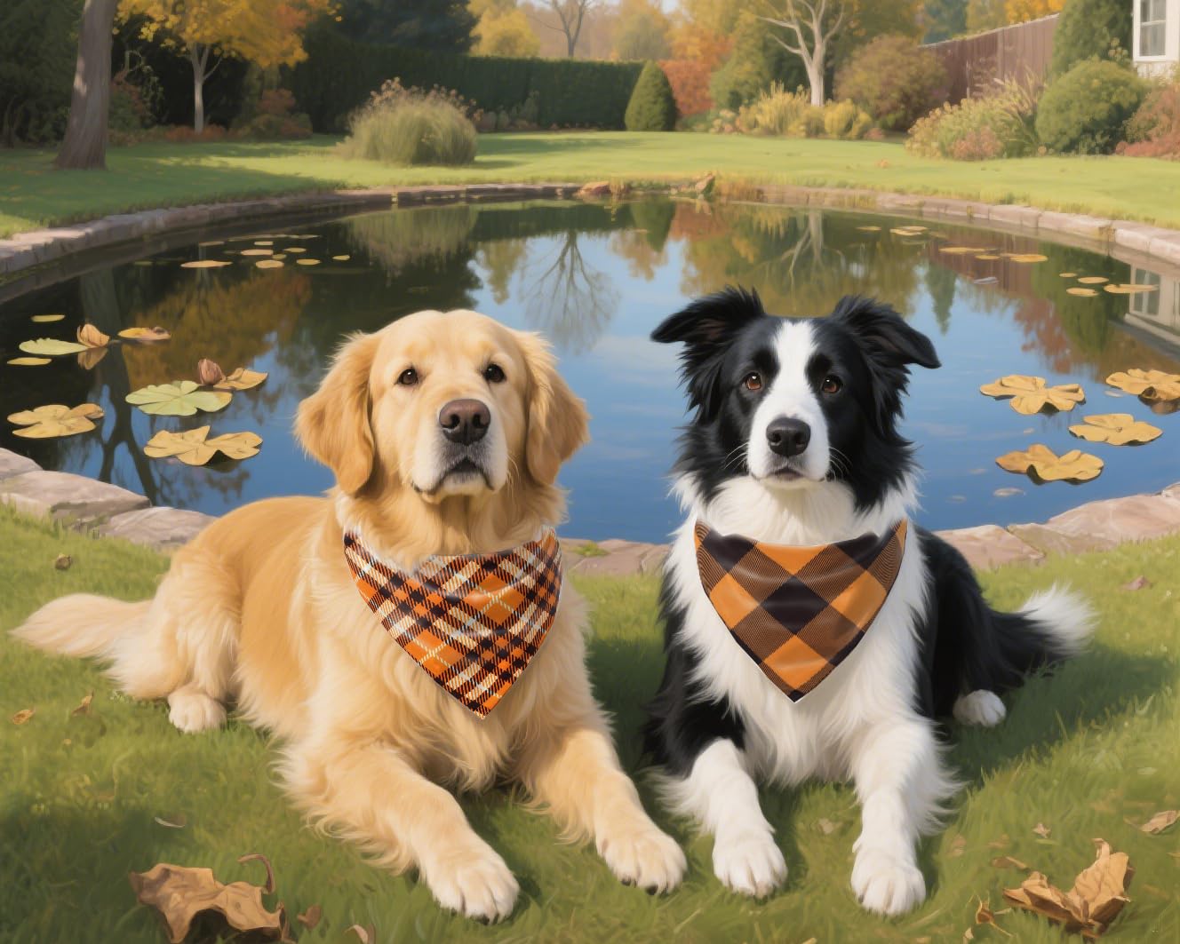 CozyHaus Halloween-Hundehalstuch Set – 2 Stück, Wendbar Mit Kürbis & Spinnennetz-Muster, Für Mittelgroße Bis Große Hunde