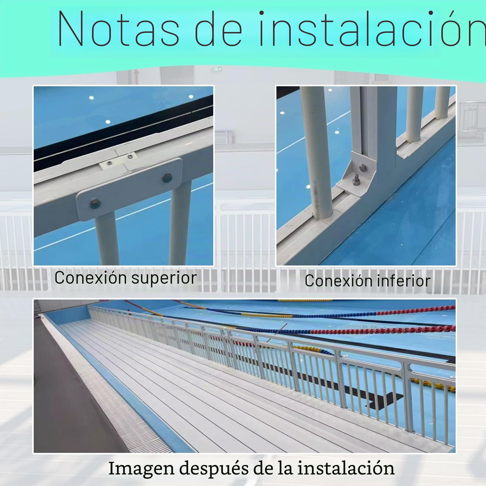 Valla Subacuática Para Piscinas Valla de seguridad para piscinas interiores y exteriores, barrera subacuática para piscinas, panel divisorio de natatorio de 1 m, 3 m, 5 m, 7 m, 9 m y 10 m.(L 1m/3.3ft)