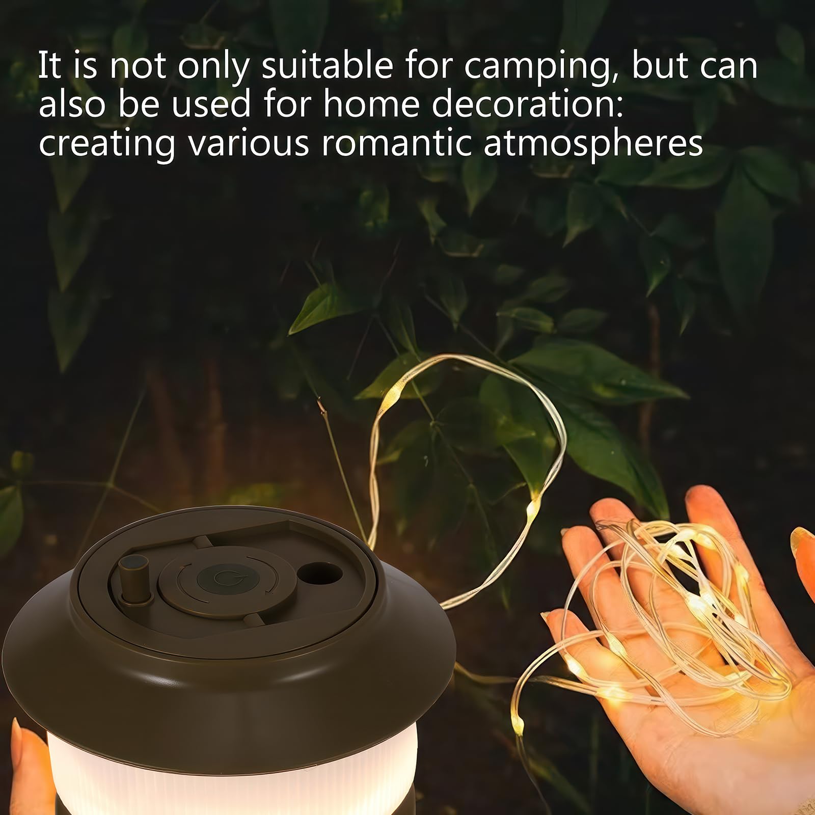 COZHYESS 20 M 2 in 1 Camping Lights, Portable Camping String Lights, Outdoor String Lights with 8 Lighting Modes, Light String Quick Collection, for Camping, Night Fishing, Garden Decoration - Image 3