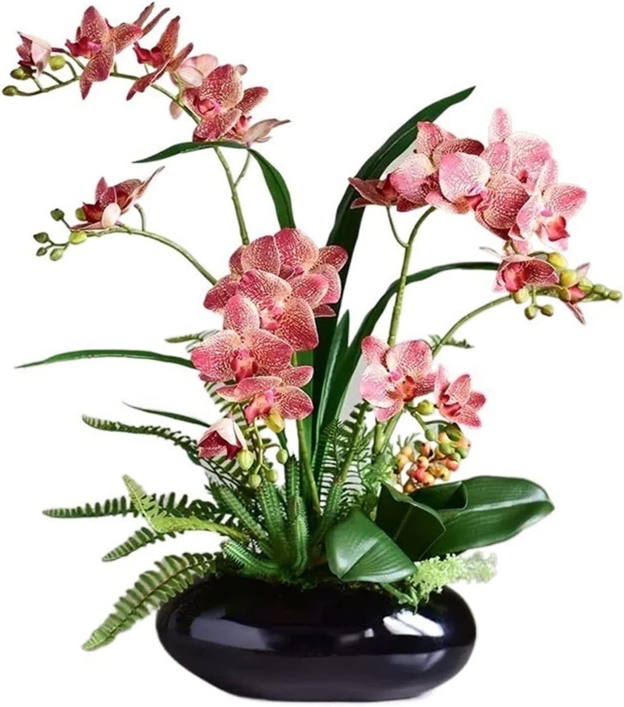 MYUYEE Fake Artificial Flowers Simulated Phalaenopsis Bonsai Desktop Flower Bouquet Decoration Indoor Ornament Gift For Friends(B-One Size)