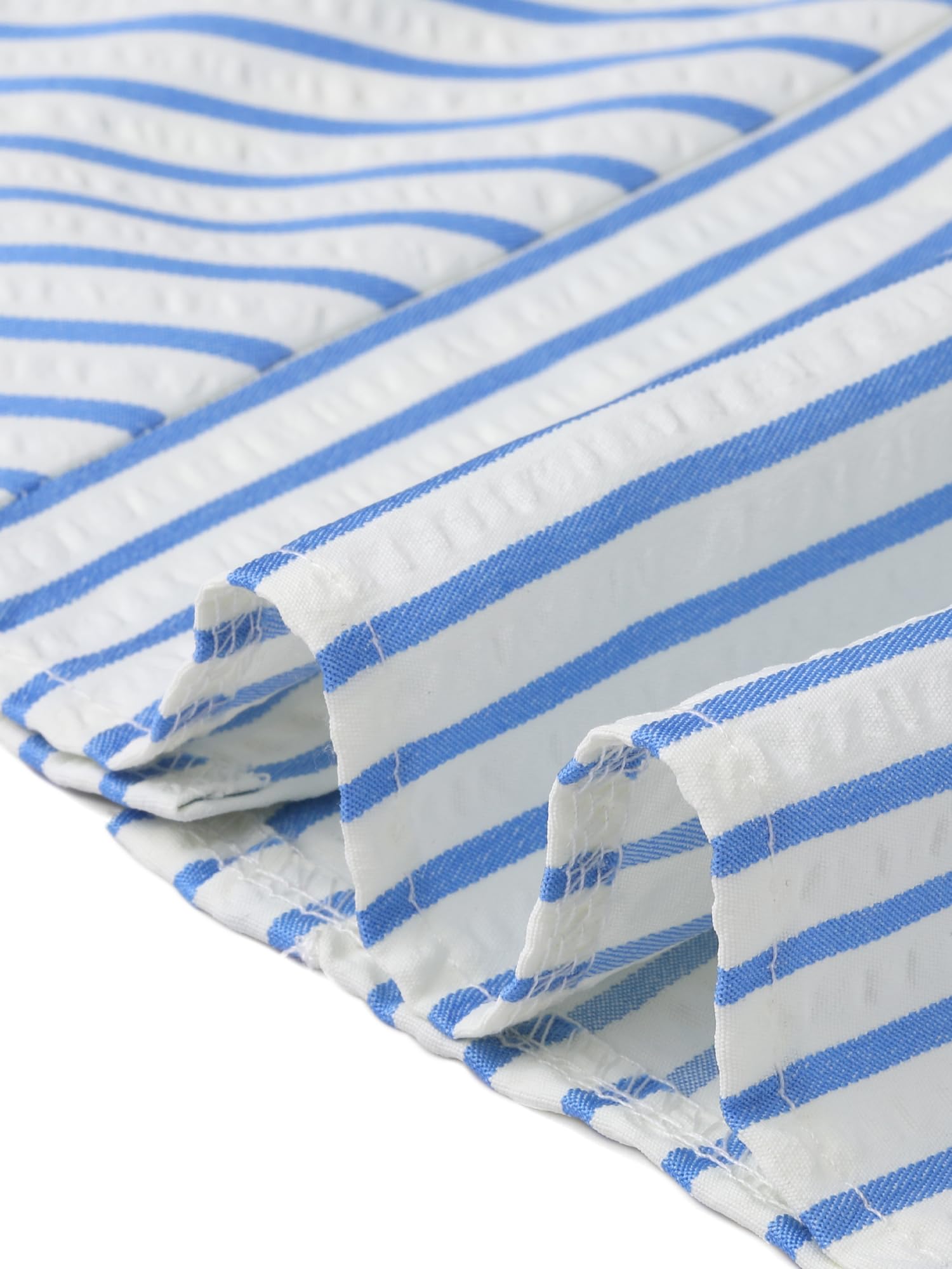 Allegra K Camicia a righe con bottoni, camicetta casual elegante da donna, con maniche arricciate, top babydoll estivo