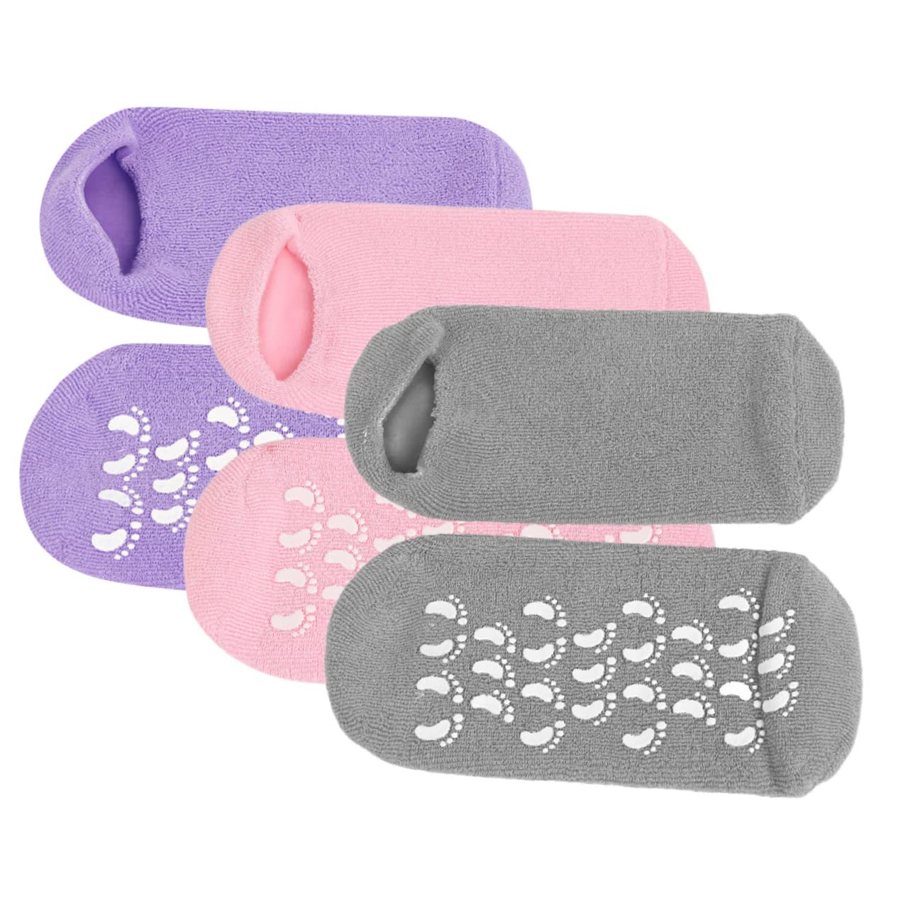 3paia Socks Idrogel Con Gel Idratante Di Calzini Antiscivolo Per Donna e Ragazza Comfort Per Piedi Secchi e Screpolati Per Spa e Notte