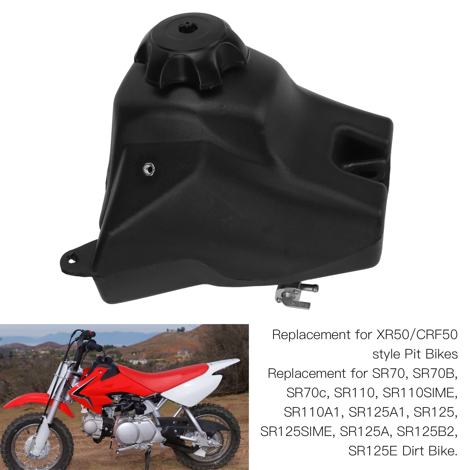 Réservoir de gaz de Carburant Bon étanche à l'air en Plastique Dur résistant à la température Dirt Bike Remplacement du réservoir de gaz XR50 CRF50 pour Moto