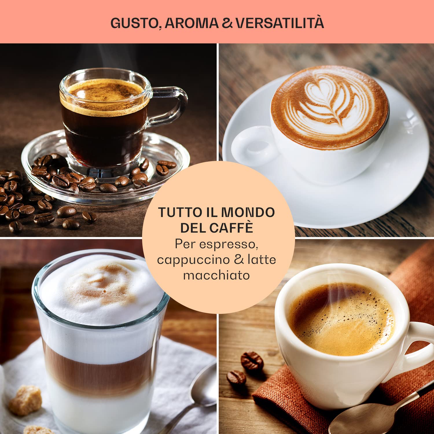 KLARSTEIN Macchinetta Caffe Espresso 1.8L, Macchina da Caffè Freddo, Caffè Macinato e Cappuccino, Macchina Caffe Barista da 20 Bar, In Acciao Inox per Latte e Macchiato, 1350W con Montalatte