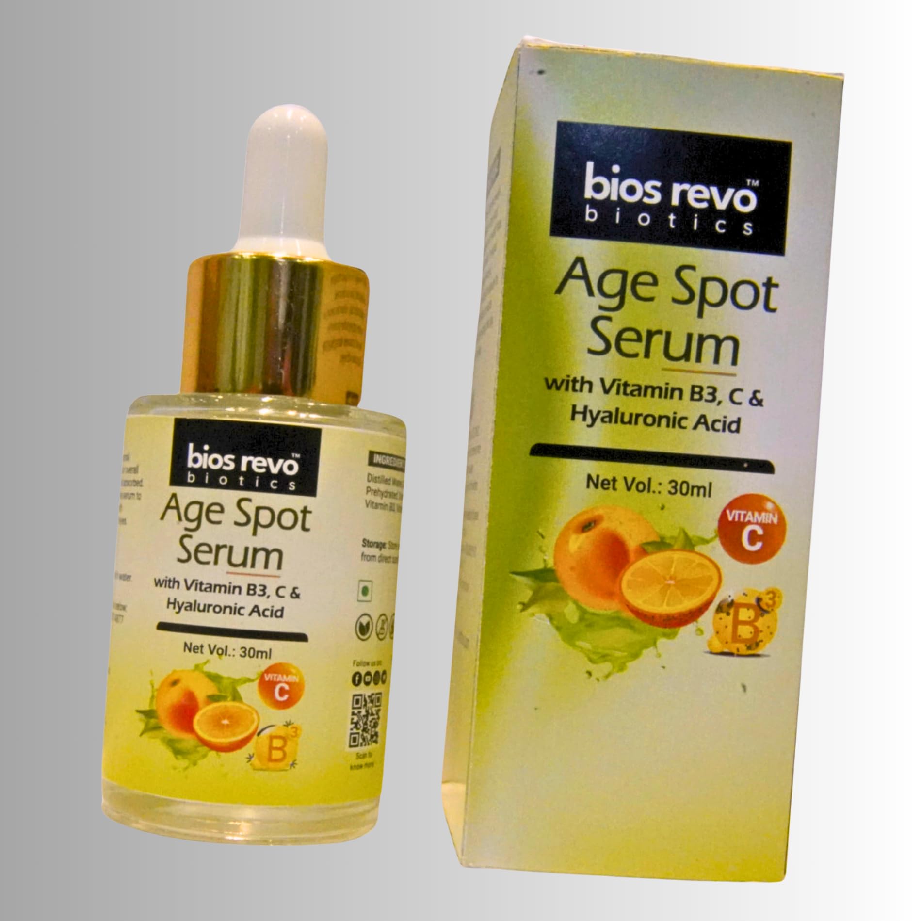 Bios Revo Biotics Age Spot Serum with Vitamin B3 & Vitamin C, Anti ageing, Minimize Wrinkles, Fine Lines, Face brightening and Tightening, All Skin Types, For Women & Men 30 ml  ANANT ENTERPRISES Women's Printed Cotton Nighty - Soft, Comfortable, Full-Length, Short Sleeve Nightwear Gown for All Season, Relaxed Fit-Red,Blue (Pack of-2, Printed) -688