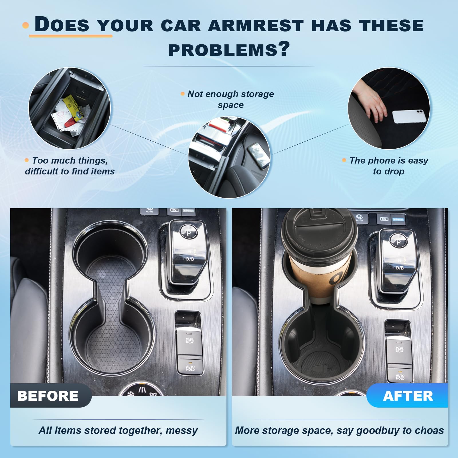 Organizer Console Centrale Per Nissan X-Trail T33 2022-2024 - Portaoggetti Con Tappetino Antiscivolo - Accessorio Auto - Foto 11