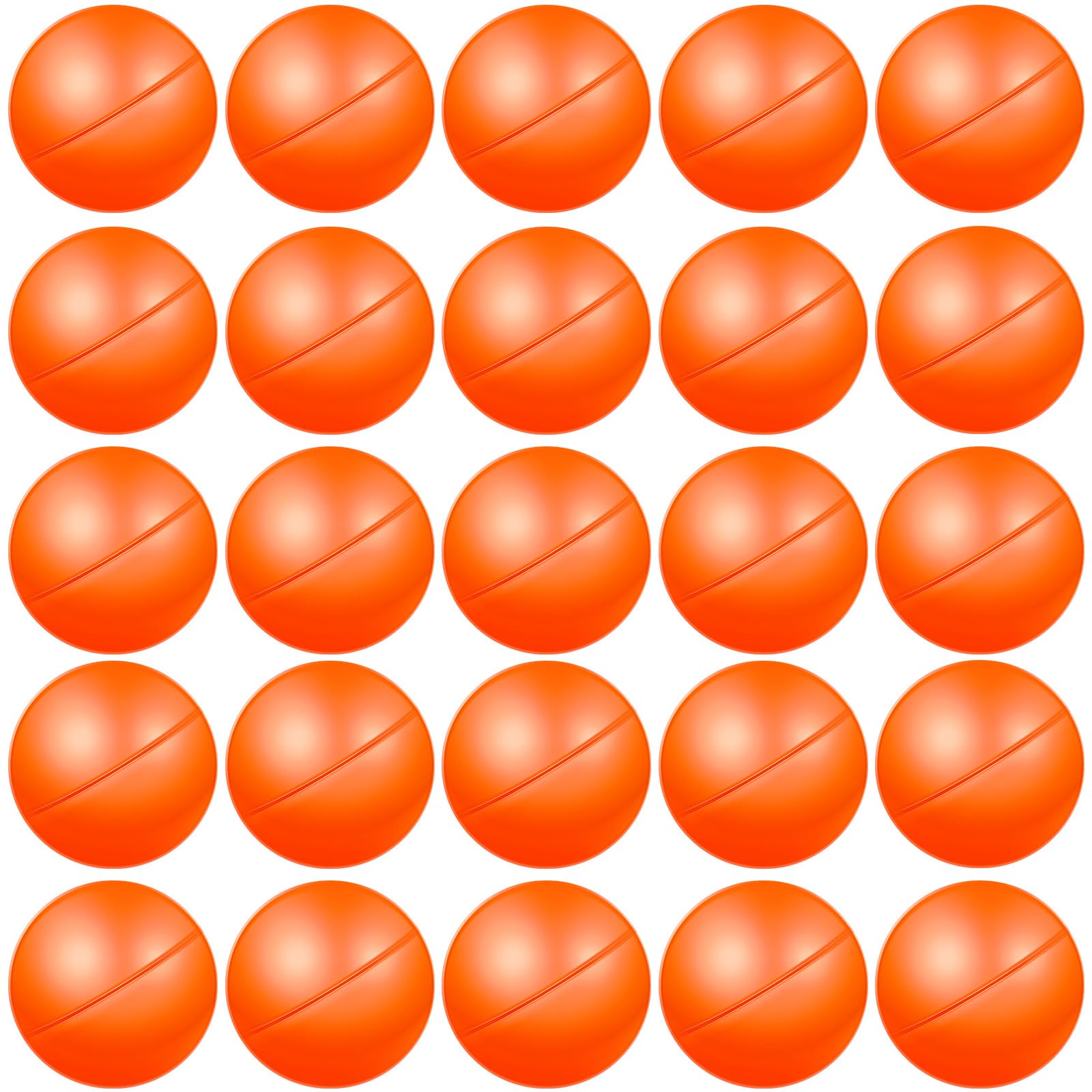 VOSAREA 25pcs 4cm Balls Plastic Hollow Bingo Balls Raffle Balls Round Vending Machine Capsules Game Balls Props for Party (Orange)