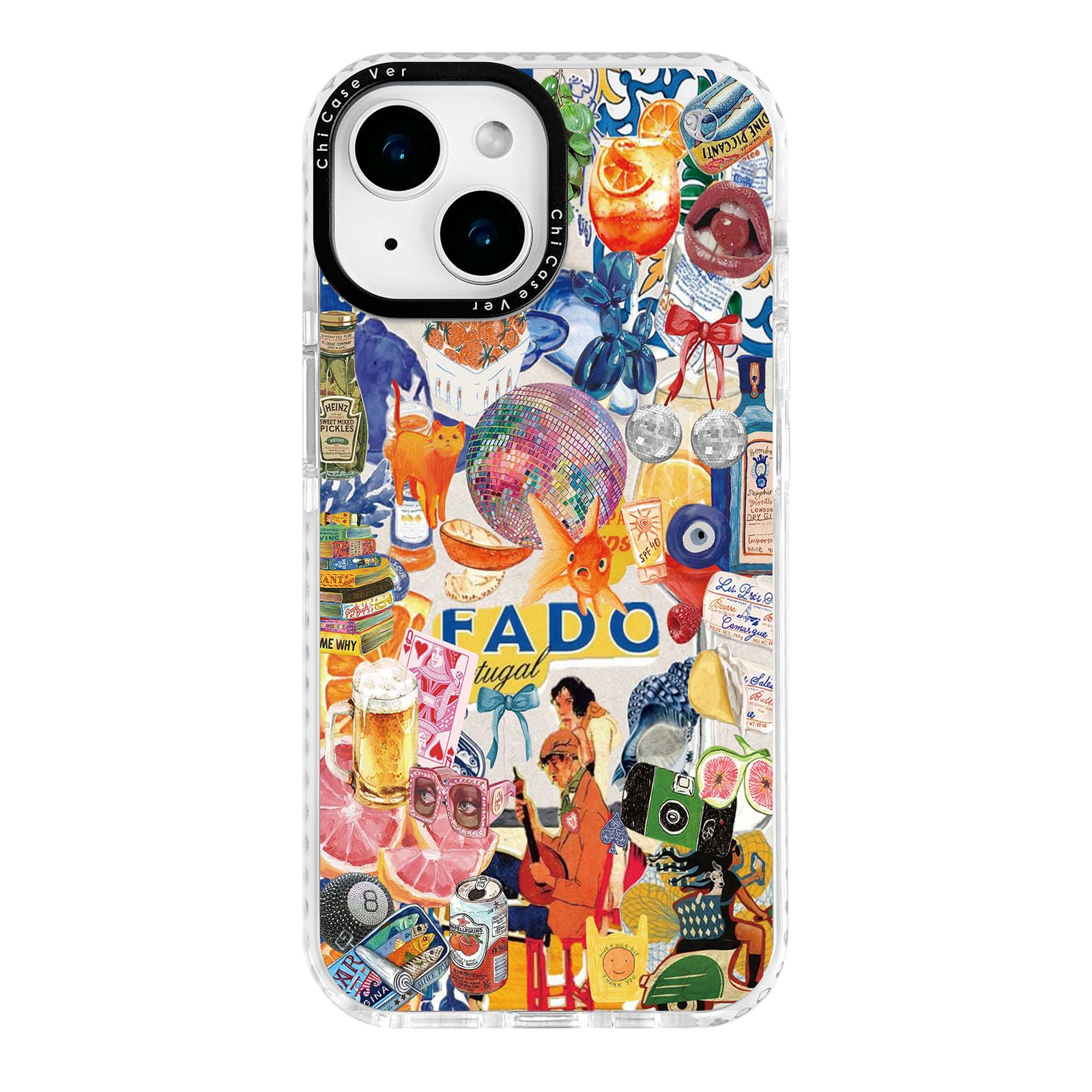 ChiCaseVer for iPhone 15 Plus Case, Fruity Summer Collage, Military-Grade Drop Protection, Designer Quirky Artistic Soft Slim TPU Protective Cover