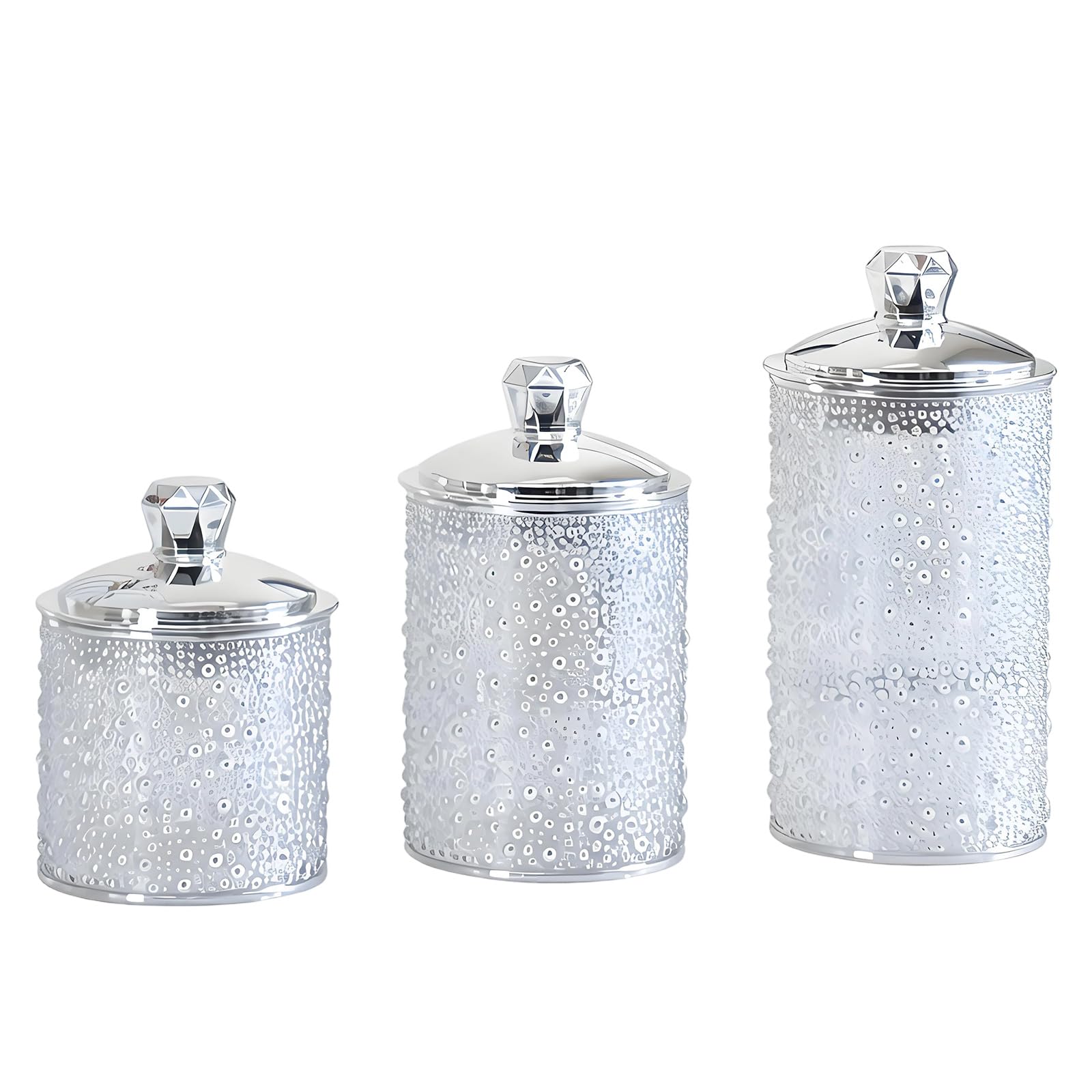 Kaeltsyn Of 3 Elegant Gold Plated Storage Container Transparency Body Food Canisters for Kitchen Organization Gold Plated Storage Containers