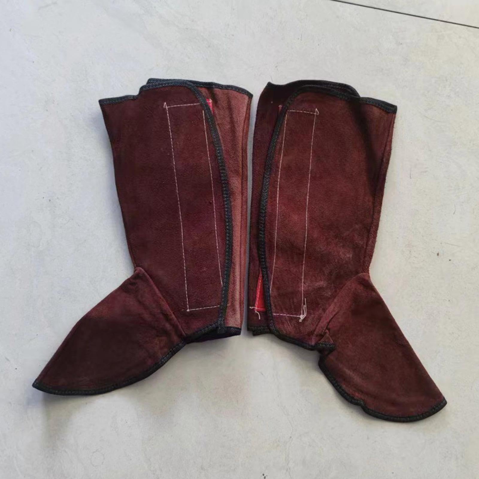 Welding Foot Splatter Boot Covers Length 34cm with Adjustable Strap Splash Proof Leg Feet Protection, Brown