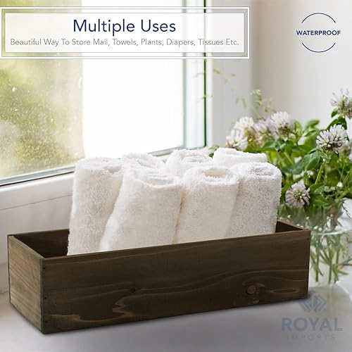 Vista 51 de Royal Imports Maceta de madera para flores, florero decorativo de madera con forro de plástico, cesta de almacenamiento de papel higiénico para caja