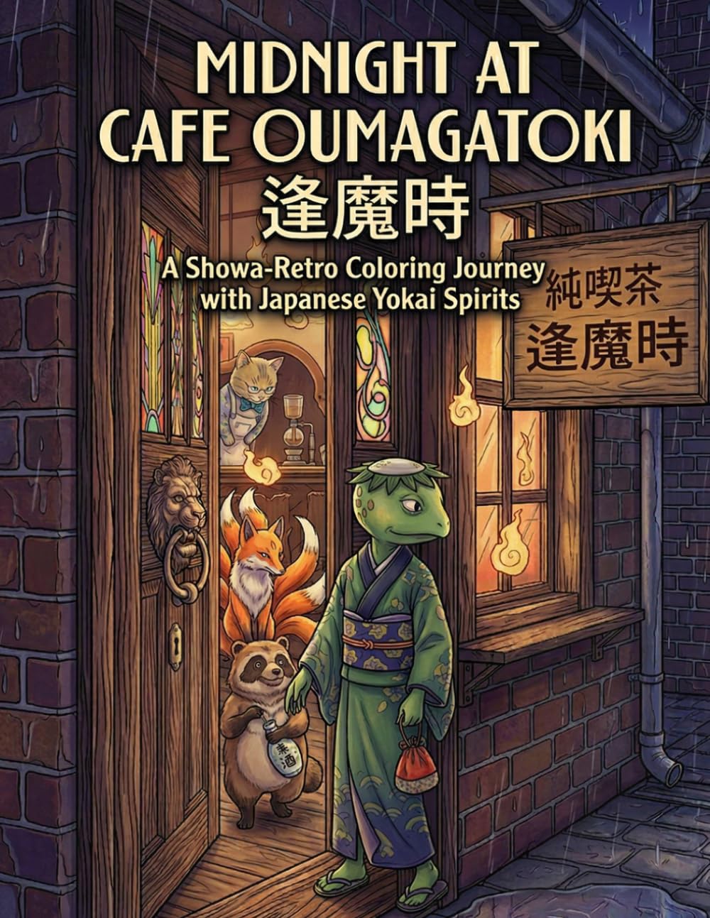 Midnight at Cafe Oumagatoki(逢魔時): A Showa-Retro Coloring Journey with Japanese Yokai Spirits