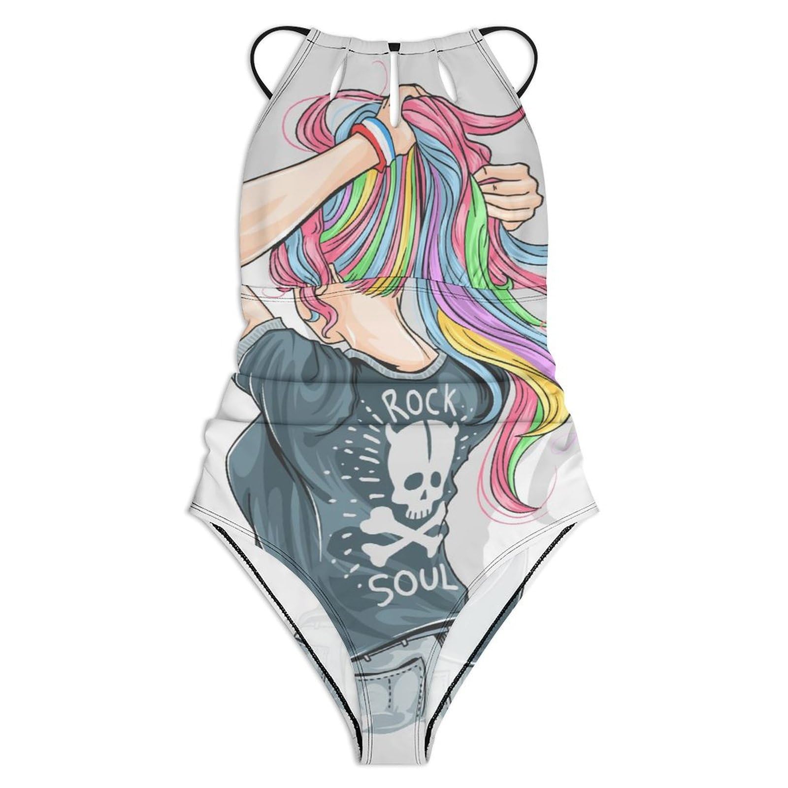 Mädchen Einhorn Damen Einteilige Badeanzug Bademode Bauchweg Swimsuit Schwimmanzug Tankini