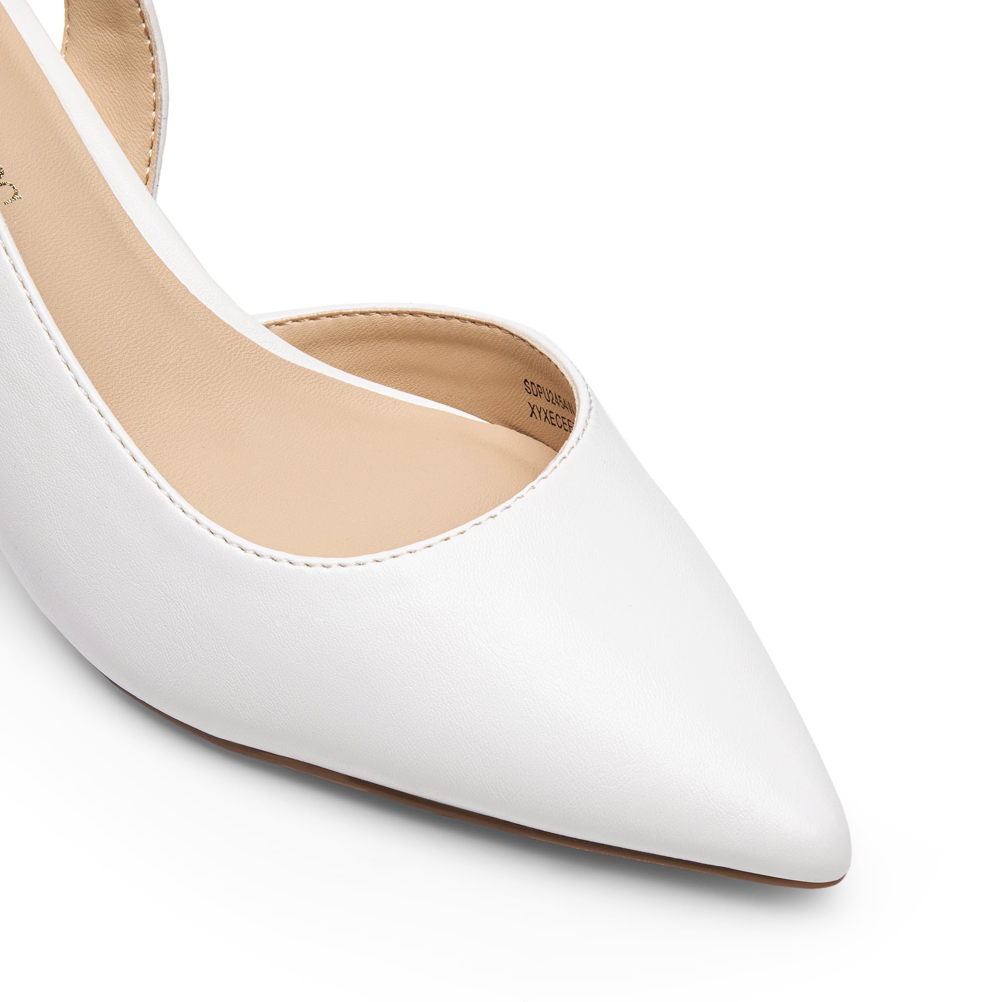 DREAM PAIRS Escarpins Femme à Talon Kitten Bas, Chaussures Slingback à Bout Pointu pour Travail, Fête et Mariage