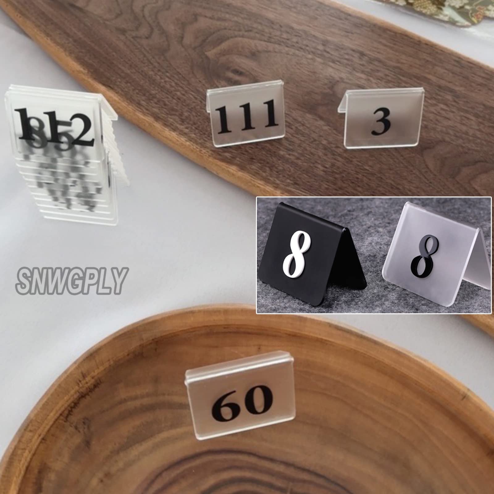 1-100 Números De Mesa Apilables, Cartel De Mesa De Acrílico, Señales De Números Para Restaurantes, Superficie Esmerilada, Digital Estereoscópico, Ayude A Los Invitados A Sentarse Fácilmente ( Color :