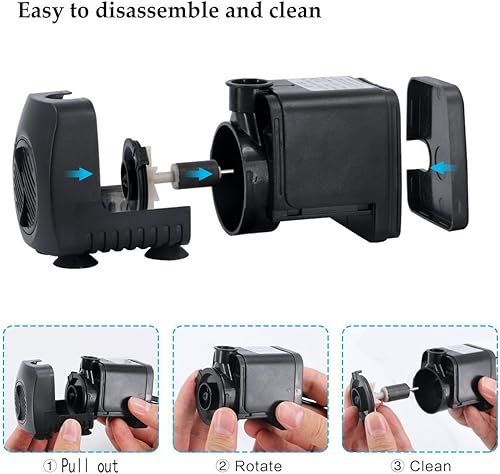 Miniatura 7 de Lewisia Kit de bomba de agua de fuente con cabezal de pulverización de hongos y flores 12 luces LED de 6 pies cable listado ideal para Koi Goldfish