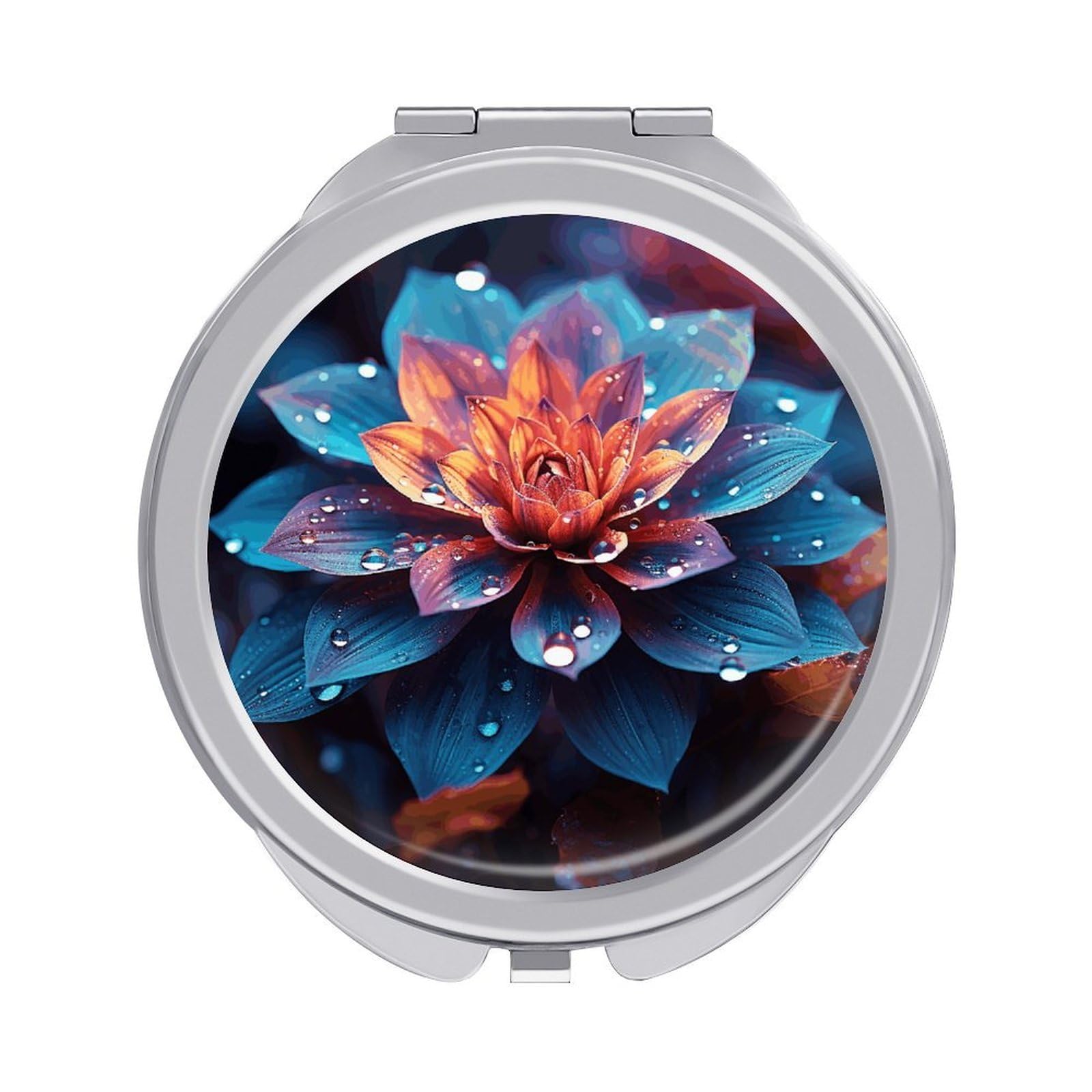 JTREHY Beautiful Color Flower Makeup Mirror Portable Folding Mirror Compact Travel Mirrors 2-Sided Round Pocket Mirrors Cute Handheld Beauty Mirror for Handbag Purse for Women Gift