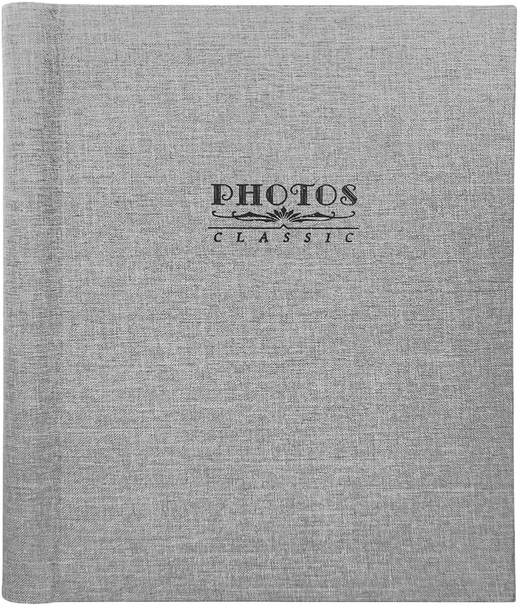 Travel Growth Commemorative Book ﻿ Linen Photo Album Commemorative Album Creative Gift Self Adhesive Laminated Album Applicable to Photos, Receipts, Star Cards, etc(Gray)