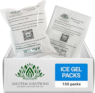 Reusable Ice Gel Packs |Pack of 150 7 x 5.7 inches| Leakproof, Food-Safe Cold Packs for Shipping Frozen Food, Lunch Boxes, Coolers & Storage
