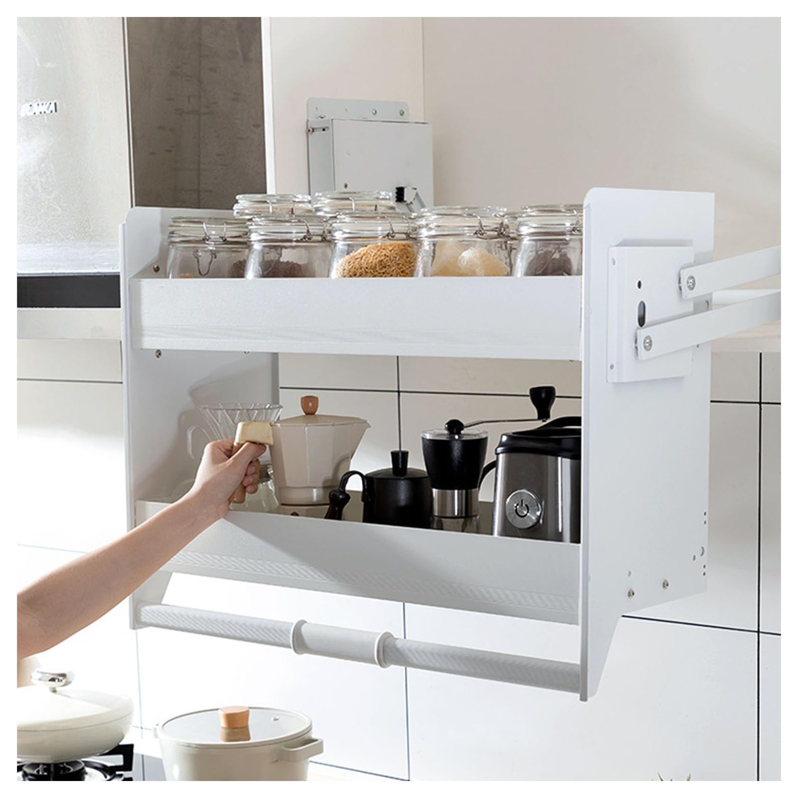 Ripiano Organizzatore Sotto Mobile - Scarpiere O Mensola Per Cucina, Ingresso, Libreria, Bianco/nero, 3 Misure