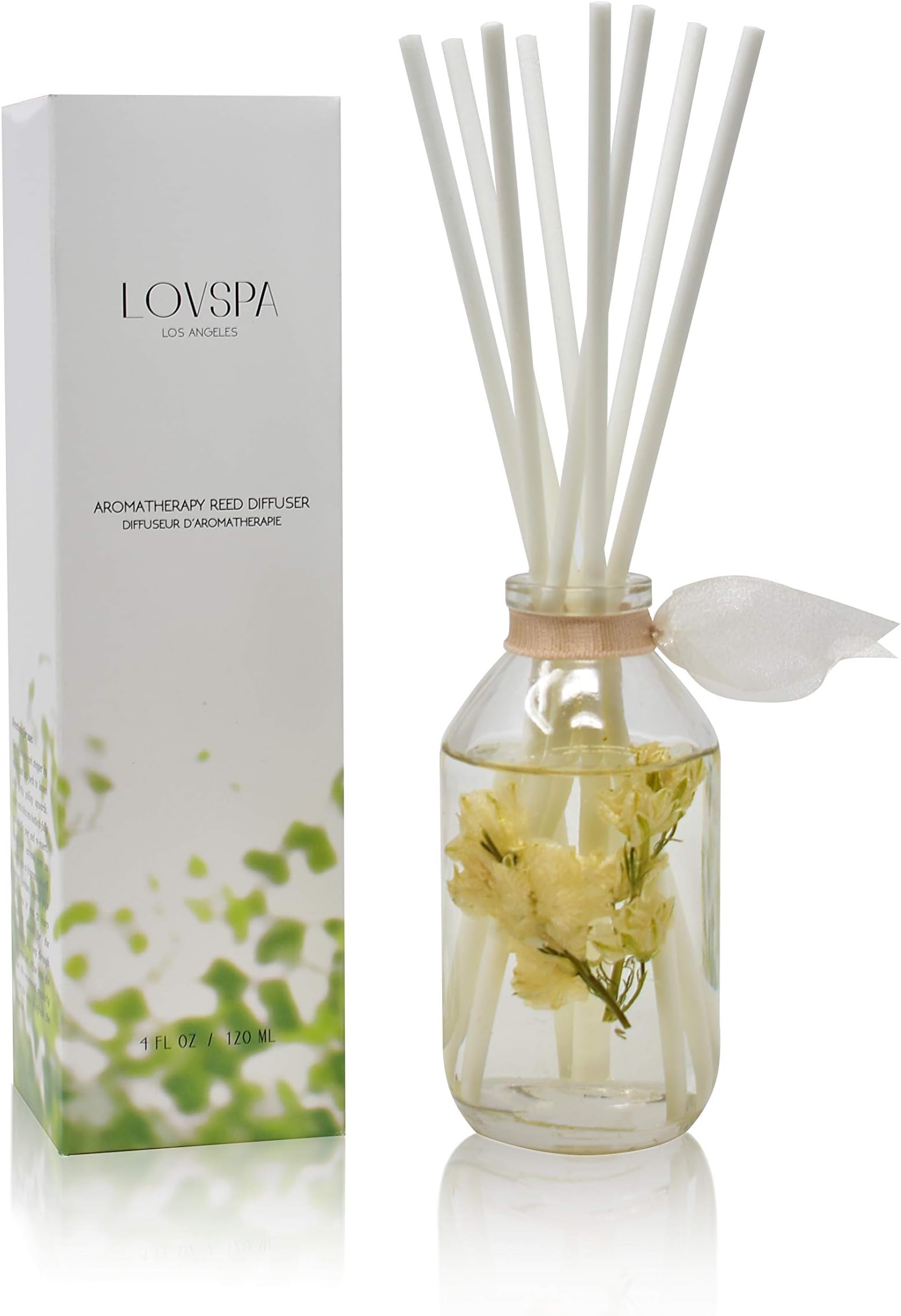 LOVSPA Coconut Cabana Reed Diffuser Scented Sticks Gift Set - Tropical Blend of Madagascar Vanilla, Toasted Coconut & Creamy Sandalwood Essential Oils - Made in The USA