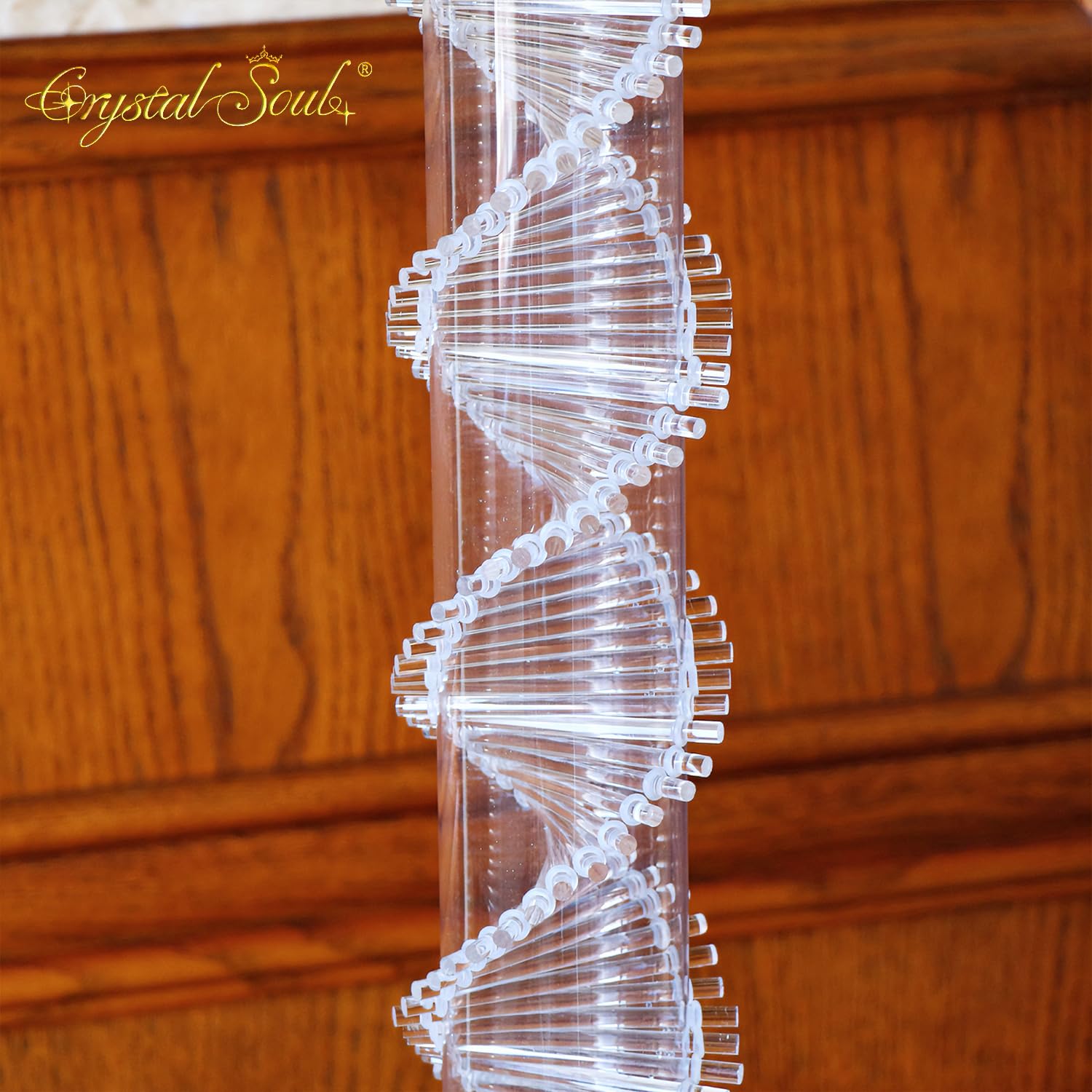 Crystal Soul Regenstab vollständig transparent 1 Minute DNA simulierter Regengeräusch für Geist Körper Geist Heilung mit Ständer