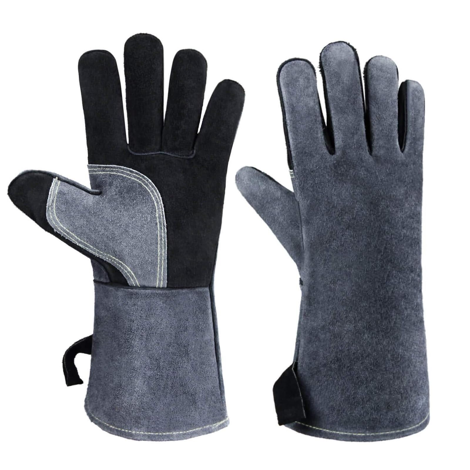 Manoplas Horno, 1 Par De Guantes Resistentes Al Calor, For Asar con Forro Aislado Manga Larga For Cocinar Cocinar Barbacoa(Black)