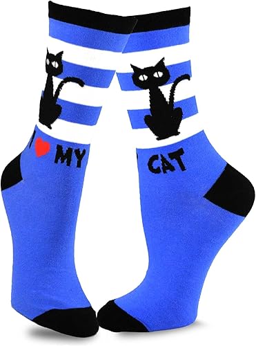 Miniatura 6 de Teehee - Calcetines divertidos para amantes de los gatos y los perros, novedosos con música, hasta la rodilla, corte bajo, multipar de tobillo para