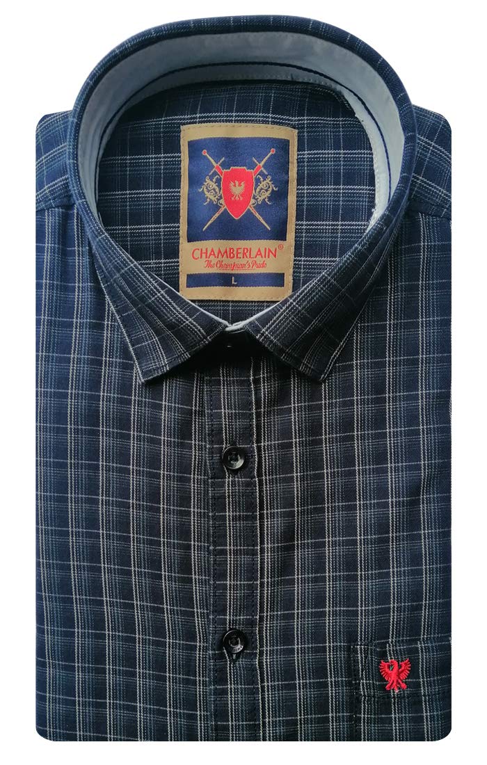CHAMBERLAIN Men's Regular Fit Checkered Casual Shirt- Full Sleeve