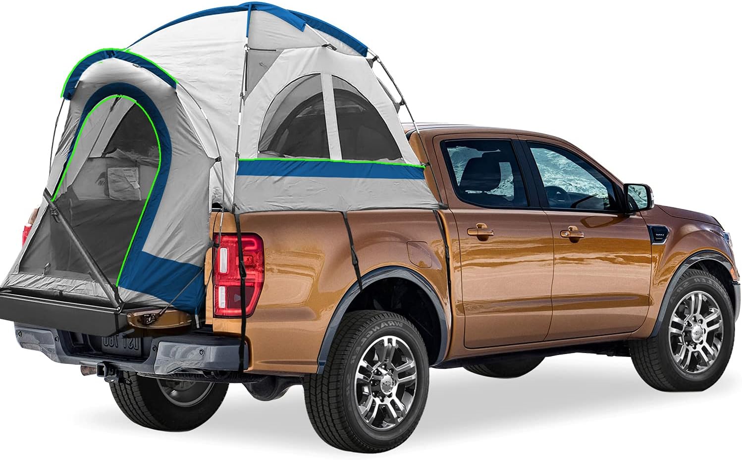 Amazon Co Jp North East Harbor ピックアップトラックベッド キャンプテント 2人用 寝袋 レインフライと収納バッグ付き 通常のベッドとコンパクトトラックにフィット 72インチ 73インチ 6フィート 6フィート1インチ グレーとブルー 車 バイク