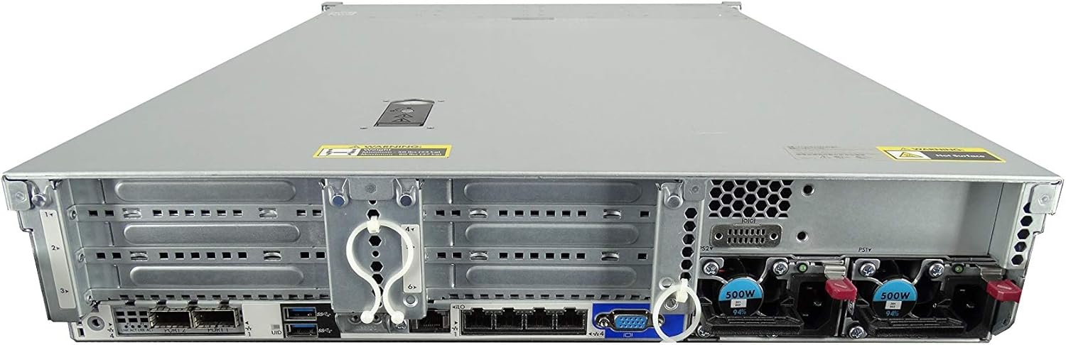 HP ProLiant DL380 G9 Gen9 4 Bay LFF 2U Rackmount Server, 1x Xeon E5-2620 V3 2.4GHz 6 Core, 32GB DDR4, B140i, 4X 1TB 7.2K SATA 3.5 Drives, 10GB/40GB Network, 2X 500W PSUs, Rails (Renewed)