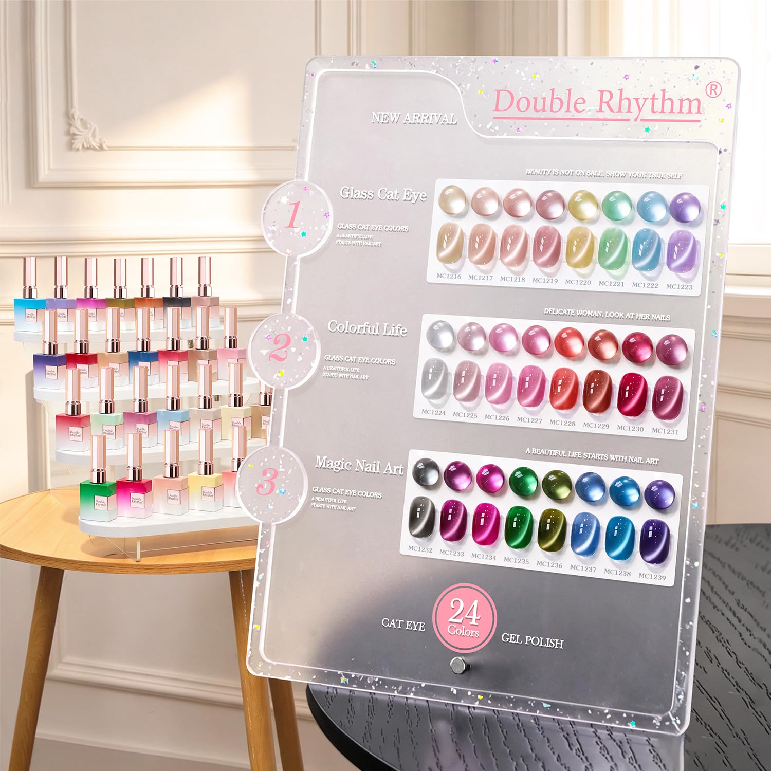 Amazon.com: Double Rhythm 28Pcs 0.5Oz Glass Cat Eye Gel Nail