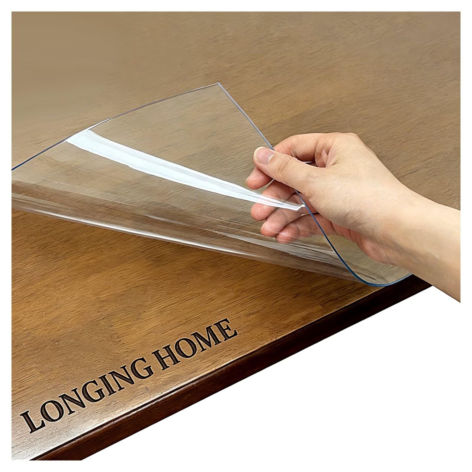 Longing Home Glasklare PVC Tischdecke 2mm 90 x 220 cm | Transparente Tischfolie hitzebeständig, geruchsfrei & kratzfest, wasserdicht & abwaschbar für Esstisch, Wohnzimmer & Outdoor