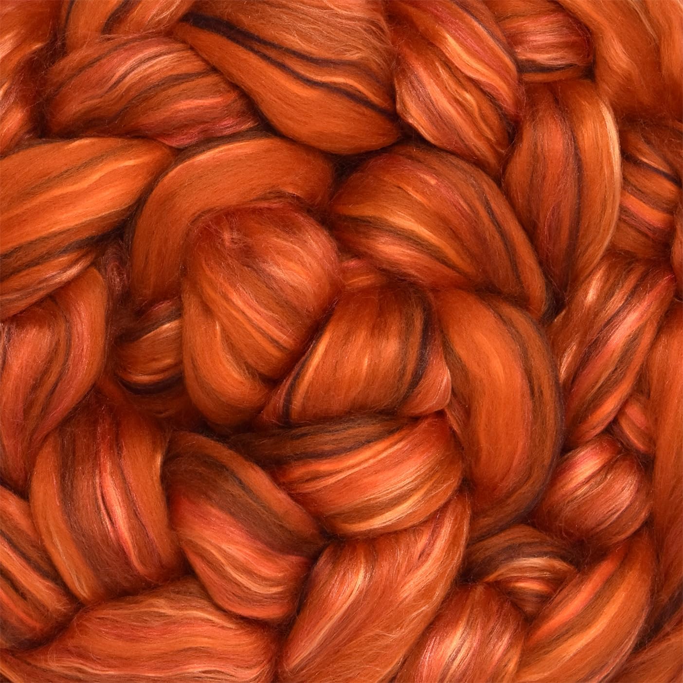 Living Dreams Yarn Merino Silk Luxe Tonal Designer Blend. Superfine Merino, Mulberry, Tussah Silk. Top Roving for Spinning or Felting. Amber Glow 4oz